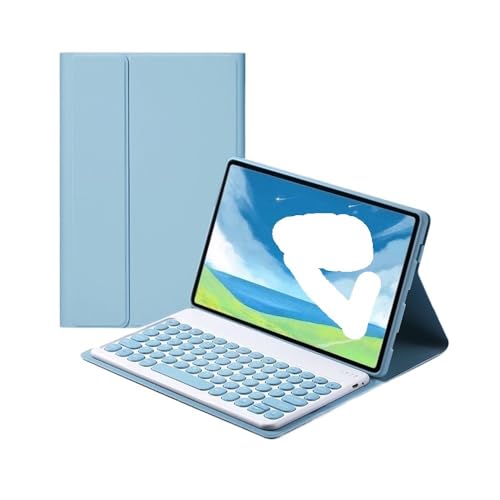 Clavier QWERTY Lenovo Xiaoxin Pad Pro 12.7 2025 étui cuir bleu pour café