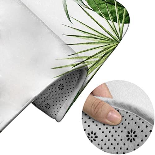 Badezimmerteppich-Set, 3-teilig, Tropische Aquarell-Palmenkiefer, waschbare Badeteppiche, rutschfest, mit Rückenpolster, Konturteppich und Toilettendeckelbezug – Bild 5