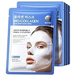 5pcs Bio-Collagen Real Deep Mask,Hydrating Overnight Face Masks, Anti-wrinkle Firming Nourishing Face Skin,Korean Skincare Face Masks
