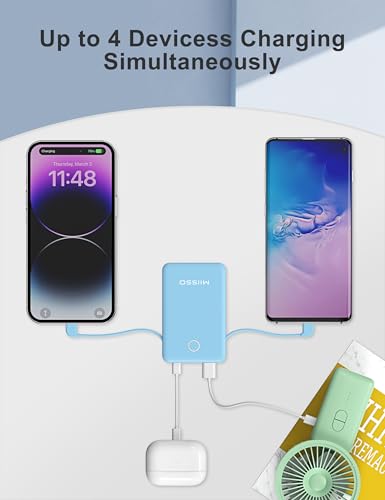 6000mah-Ultra-Slim-Built-in-Cables-Power-Bank-Card-Size-Built-in-USB-C-Cords-Battery-Pack-Portable-Charger-for-Phones-3-Output-External-Battery-Pack-Compatible-with-iPhone-Samsung-Google-Blue