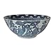 Oriental Furniture 14" Ladies Blue & White Porcelain Bowl