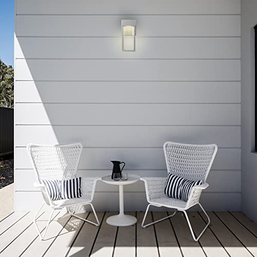 Image of Globe Electric 44880 Bowie 1-Light LED Integrated Outdoor Wall Sconce, Galvanized Steel, Bulb Not Included