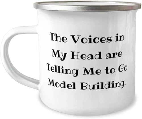 Nice Model Building Gifts, The Voices in My Head are Telling Me to Go Model, Birthday 12oz Camper Mug For Model Building, Funny model building