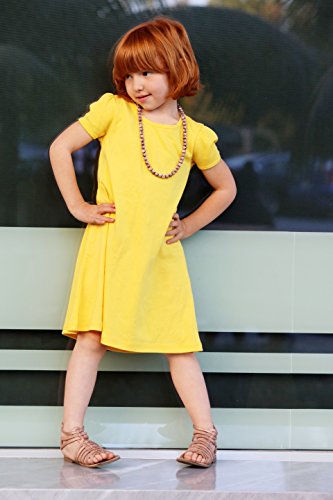 Made in USA Girls Short Sleeve A-Line Puff Sleeve Party Dress for Sensitive2