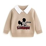 Bold N Elegant Kids Winter Warm Woolen Cartoon Sweater with Detachable Collar for Toddler Boys (in, Age, 3 Years, 4 Years, Khaki)