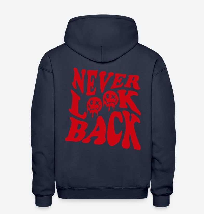 Never Look Back Hoodie Back Side Design, Creepy Gift For Her Him% 100 Cotton, Halloween Plus Size Hoodie, Motivational Sweatshirt2