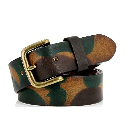 Genuine Leather Belt For Men Tactical Belt Solid Brass Buckle Sports Belt Mens Military Belt