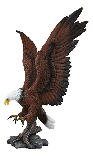 Estatua grande de águila calva en ataque 16 in miniatura 3