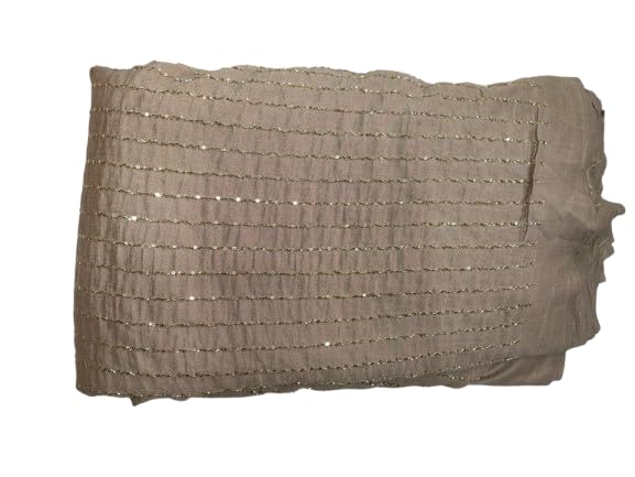 Crush Fabric with Sequin Stripe Tublight Work, Grey Colour, 1 Metre, 44 Inches Width, Ethnic Festive-image-28