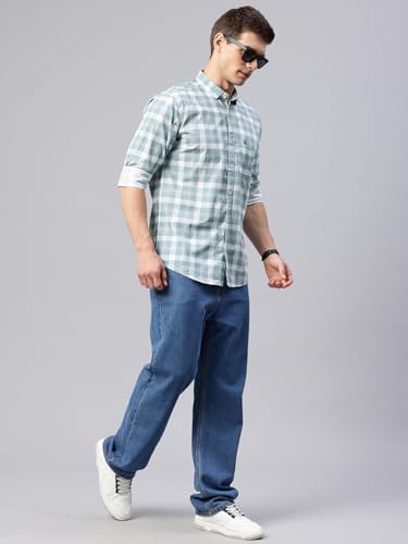 Image of Majestic Man Men Box Checkered Slim Fit Cotton Casual Shirt