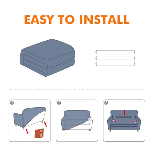 GRIFEMA High Stretch Sofabezug 3 Sitzer Sofaüberwurf Jacquard Elastische Sofahusse für Wohnzimmer Protector für Hunde Haustiere, Grau