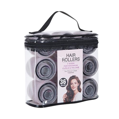 Selfs Grip Hair Rollers Curlers Set 36Pcs With Carry Bag For Long Mediums Short Thick Thin Volumes Hair