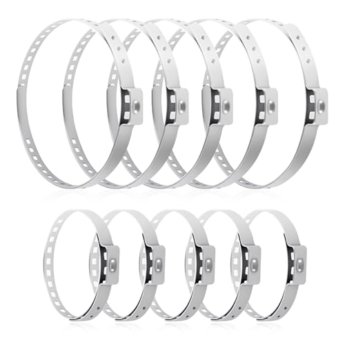 Image of 10PCS CV Boot Clamps Kit,Stainless Steel CV Axle Boot Clamp Tool,Adjustable CV Boot Banding Tool for Car Accessories Replacement