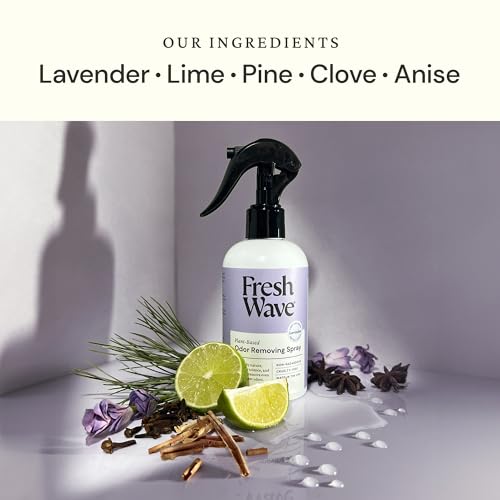 Image of Fresh Wave Lavender Room and Fabric Air Freshener Spray, 8 oz | Plant-based formula, Pet-safe and people-safe, Fabric and room deodorizer , For upholstery, carpets, shoes, and pet bedding