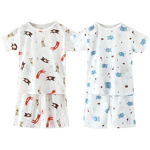FedMois Baby Kleinkinder 4-teiliges Schlafanzug Set Kurz Pyjamaset...