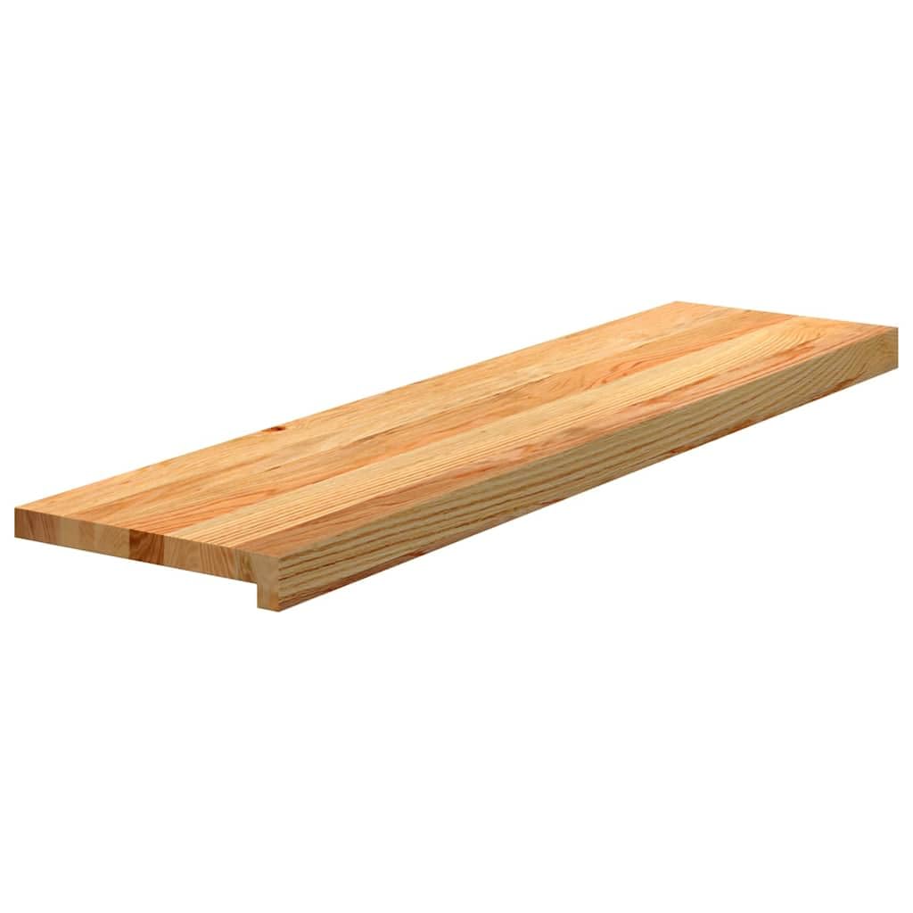 Stopnie schodowe, zestaw 20 sztuk, jasnobrązowe, lite drewno dębowe, 100 x 30 x 2 cm, precyzyjnie oszlifowane i lakierowane, na drewniane schody, również jako parapet