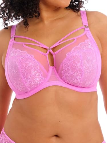 Elomi Women's Brianna Strappy Underwire Plunge Bra, Pink, 34HH US
