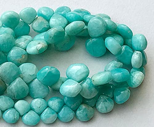 Amazonite naturelle perles coeur pour la création de collier artisanal haut de gamme