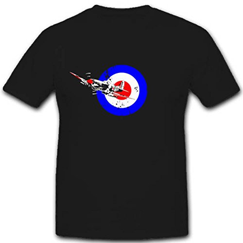 Spitfire Cible en Liège T-Shirt Avion Finition Soignée Noir XXXL