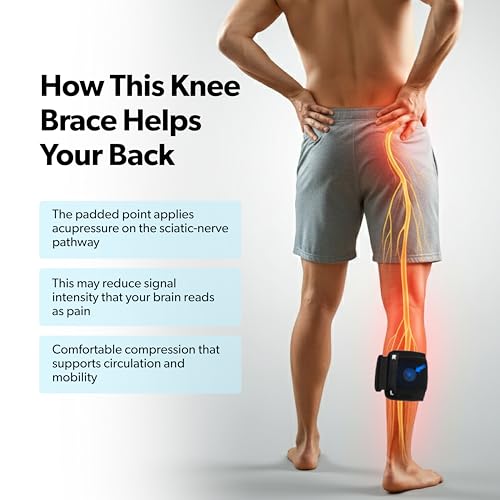 Image of DIRTS Sciatica Pain Relief Knee Brace - Acupressure Compression Pad for Lower Back, Hip & Nerve Pain - Adjustable, One Size Fits All - Use on Left or Right Leg - Men & Women