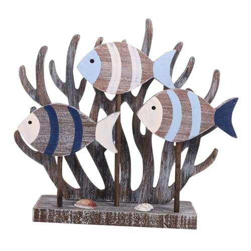 Statue d'arbre de corail en bois sculpté main déco nautique chic FCXDMY