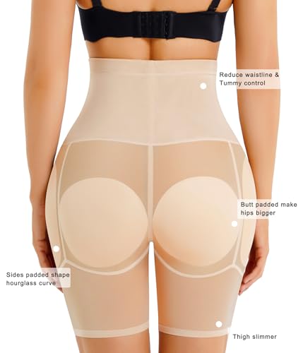 Image of Irisnaya Women Shapewear Control Panties Body Shaper Butt Lifter Padded Hip Enhancer Seamless Underwear Hi- Waist Short