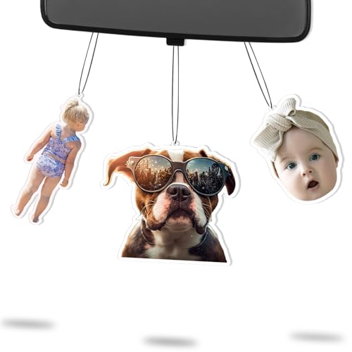 Custom Air Fresheners with Picture Personalized Pictures Ornament - Double Sided Photo air freshener for Car Wardrobe Bathroom Hanging Ornaments Boyfriends Gifts