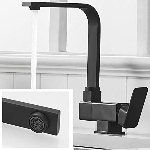 Robinet de cuisine pliable noir en laiton pour gagner de l'espace
