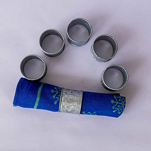 Kaizen Casa Galvanized Design Rustic Style Metal Napkin Ring For Dinning Table Parties Everyday, Set Of 6 #TOP3