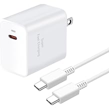 iPhone 16/16 Pro Max Super Fast 45W Type C Charger - 6ft Cable, Galaxy S24 Ultra, iPad Pro Compatible