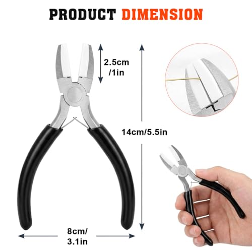 Image of HASTHIP Jewelry Pliers, 5.3 Inch Flat Nose Soft Jaw Hand Tool