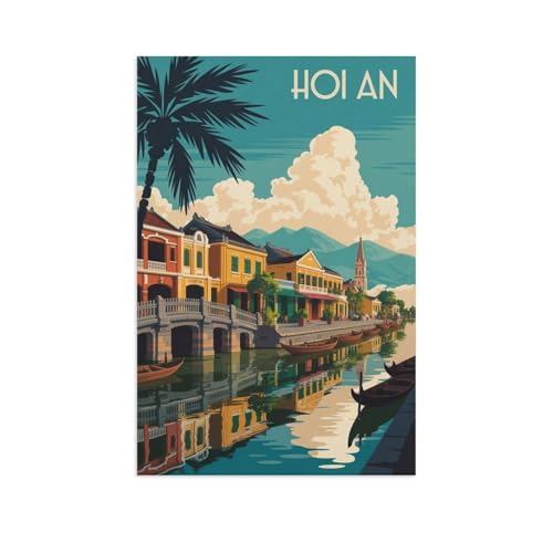 Poster Hoi An Vietnam voyage vintage sublimez votre bureau avec une deco murale evasion