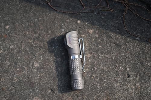 Image of Mankerlight E02 III Titanium Rechargeable Pocket Flashlight, Compact Lightweight LED Headlight (6500K Cool White, Stonewashed)