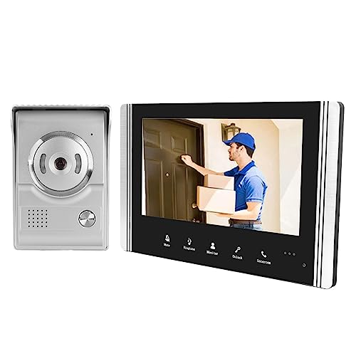 Timbre con Video, Pantalla LCD Tft Cámara de Timbre Botones táctiles de conversación de 2 vías Timbres inalámbricos Cámara infrarroja de visión Nocturna para casa Villa Apartamento