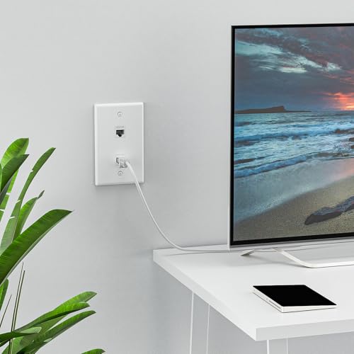 Placa de pared Keystone de 2 puertos con soporte de bajo voltaje blanco pack de 10 7