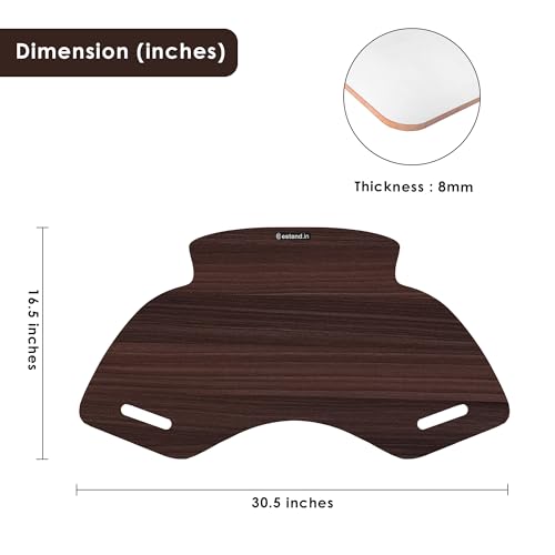 Image of Lapboard for Laptop & Study | Ergonomic Wooden Lap Desk | Large 30.5 inch Surface | Lightweight & Portable | Work from Bed, Sofa, Chair | Made in India | (Walnut, SPIDER-LB-30X16-WALNUT)