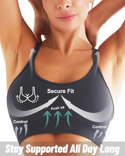 Image of RUNNING GIRL Sports Bras for Women 3Pack Strappy Bra