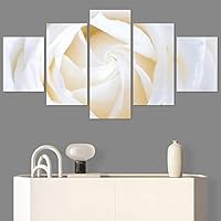 SIGNWIN 5 Panel Canvas Wall Art Bright Flowers for Home Decorations Ready to Hang - 60
