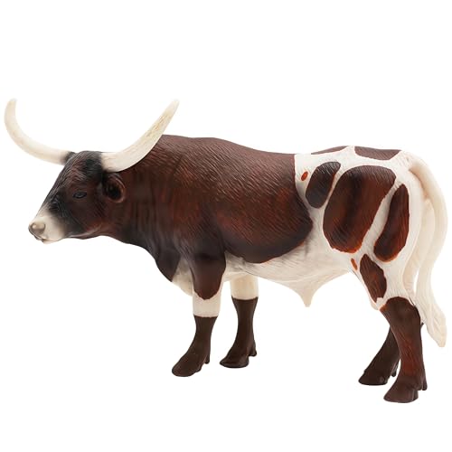 Gemini&Genius Farm Animal Toys, Longhorn Cow Action Figure, Hand Painted, 6 Inches Length, Realistic and Durable Farm Toys for Children Boys and Girls...