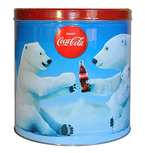 Coke Polar Bears Holiday Popcorn Assortment 24 Ounce Tin