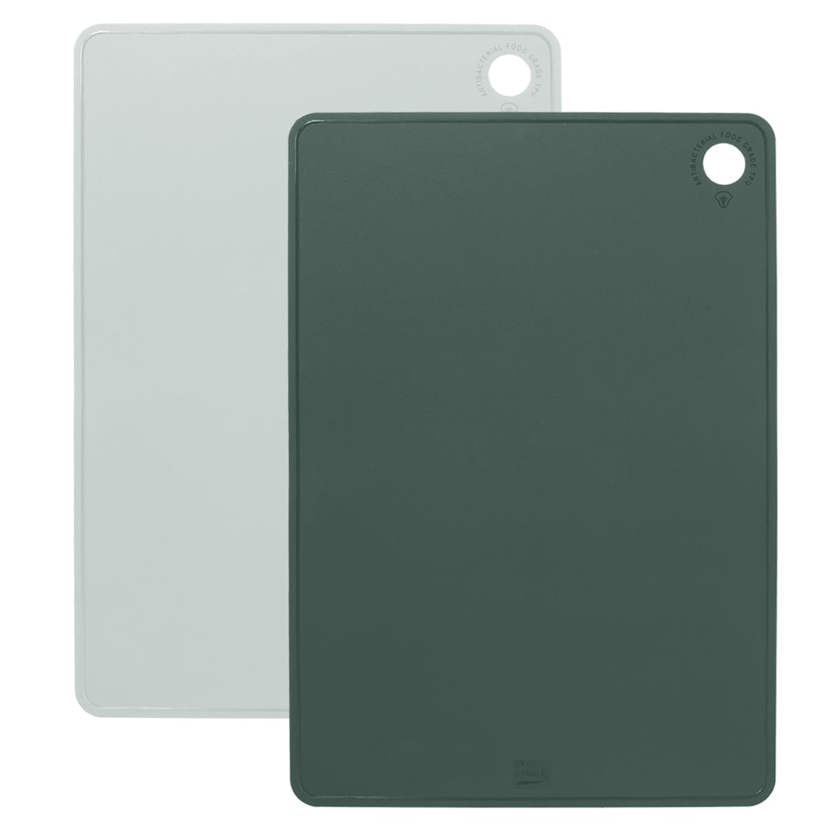 AKINOYAMA TPU Flexible Chopping Board BPA-Free with Juice Groove Scratch-Resistant Dishwasher Safe Non-Slip for Kitchen Use(Green Set)