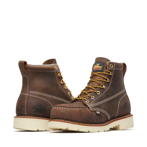 Thorogood American Heritage 6” Steel Toe Work Boots for Men - Full-Grain Leather with Moc Toe, Slip-Resistant Heel Outsole, and Comfort Insole; EH Rated, Trail Crazyhorse - 11 D US - Thumbnail 3