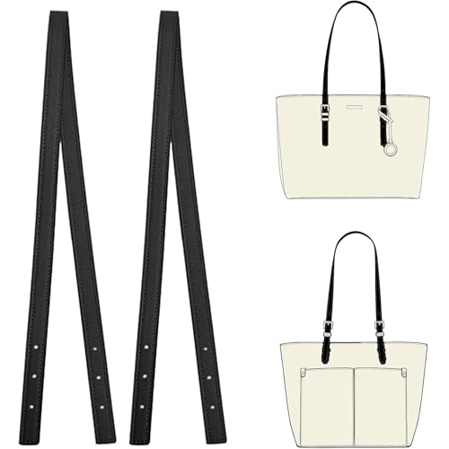 OAikor Premium Microfiber Leather Shoulder Strap Replacement for Michael Kors Basket Bags, 2 Pieces Adjustable Purse Handle Straps, Soft Durable MK Tote Bag Straps (Black, 31.9