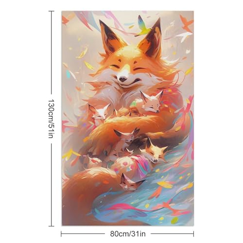 Serviette de plage renard en automne microfibre 130x80 cm - 3