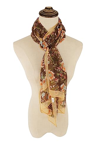 YOUR SMILE Ladies/Women's Lightweight Floral Print/Solid Color mixture Shawl Scarf For Spring Summer season (207)3