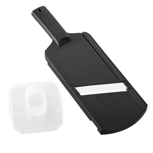 Affettaverdure per Frutta e Verdura, Tagliapatate Affetta da Cucina, Mandolina Affettatrice Professionale con Lame in Acciaio e Protezione di Sicurezza, per Cipolla Legumi Carote Alimenti (Nero)