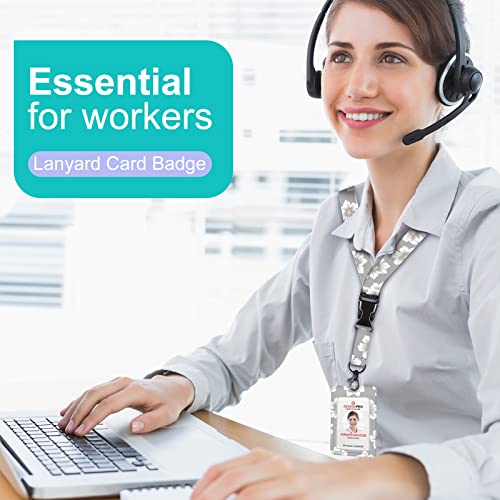 Plifal Id Badge Holder With Lanyard And Retractable Badge Reel Clip, Cute Boho Floral Flower Card Name Tag Lanyard Vertical Id Protector Bage Clips For Nurse Nursing Doctor Teacher Student #TOP6