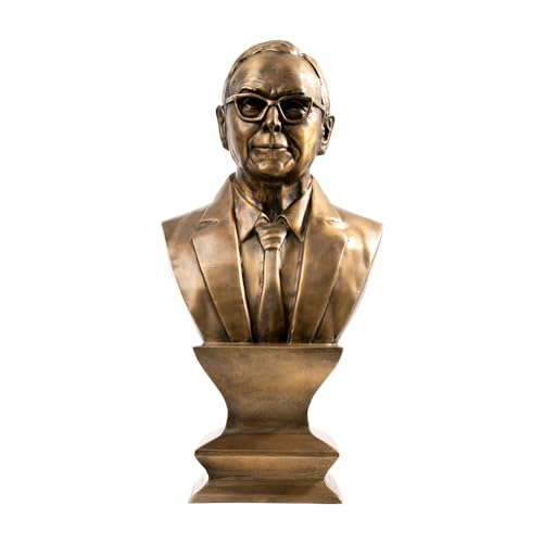 Handmade Everdur Bronze Charlie Munger Bust - Inspirational Office Decor - Heavy Brass Sculpture