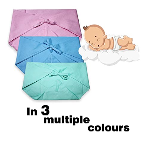 Image of Nappy for New Born Baby - Set of 12 Pcs /Cotton Cloth Langot for Babies, 0-6 Months, Double Layer Nappies, V Shaped, Washable and Reusable, Pack of 12