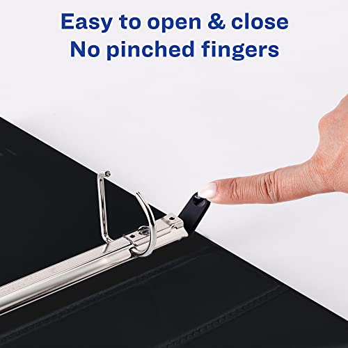 Image of Avery Heavy Duty View 3 Ring Binder, 1.5 inchOne Touch Slant Ring, Holds 8.5 inch x 11 inch Paper, 4 Black Binders (79870)